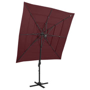 Ombrellone a quattro livelli con palo in alluminio 250 x 250 cm bordeaux 02_0008788