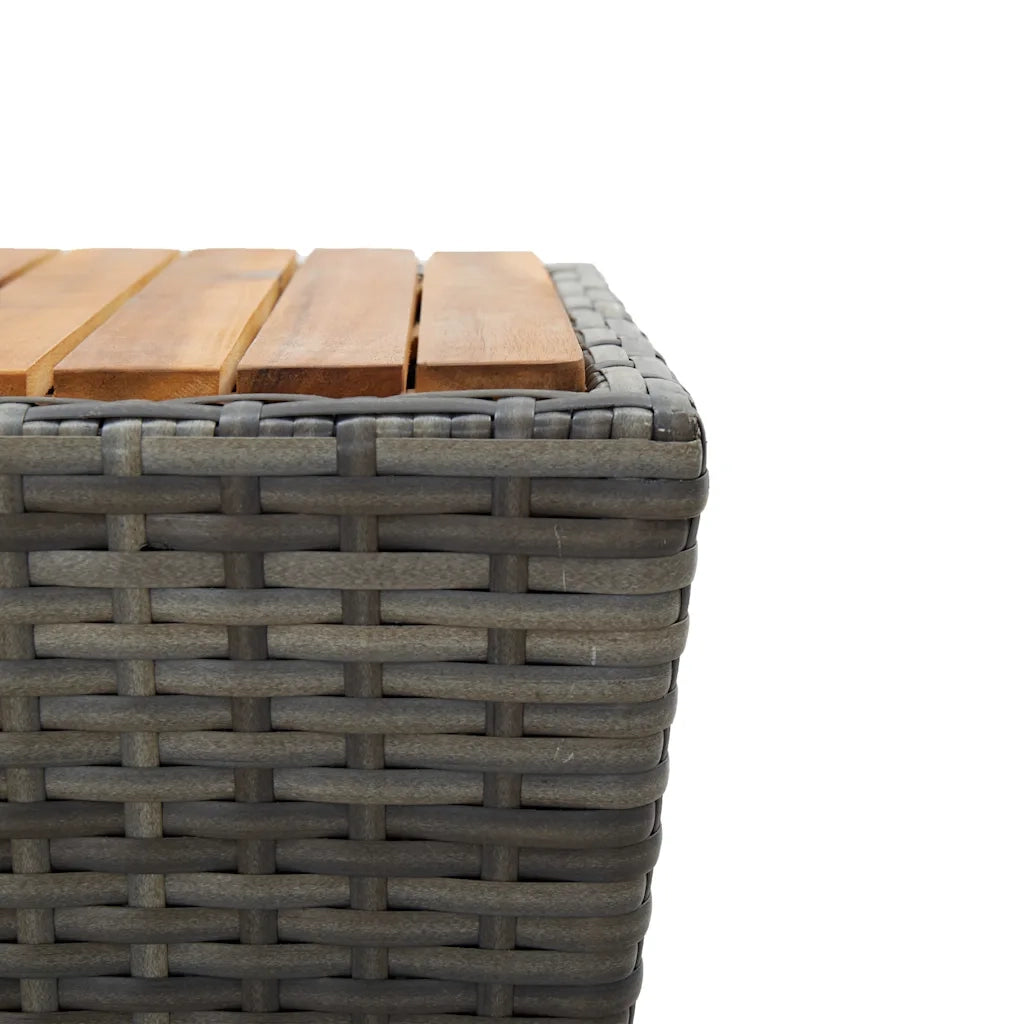 Set da Bistr¨° 3 pz | Set Salotto da Giardino con Cuscini Grigio Polyrattan e Vetro