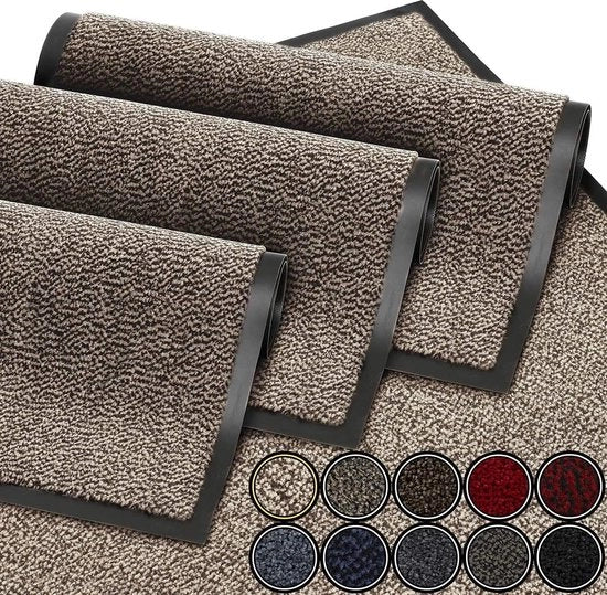Mattezzaio per porte in beige e grigio 60x90 cm | Tappetino per porte acqua e sporco resistente, lavabile e duraturo | Tappetino antiscivolo per porte di ingresso, soggiorno, cucina e camera da letto