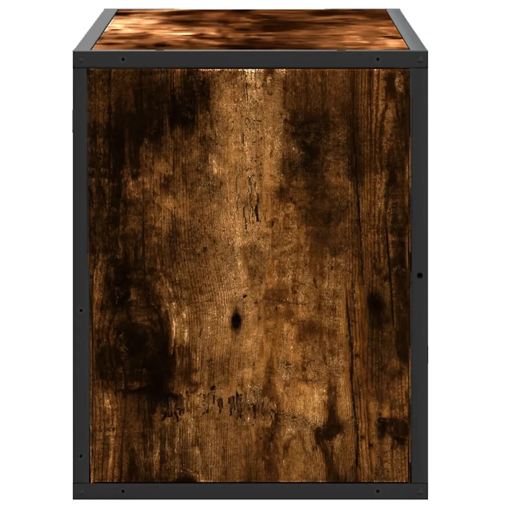 Mobile TV Rovere Fumo 80x31x39,5 cm Legno Multistrato e Metallo