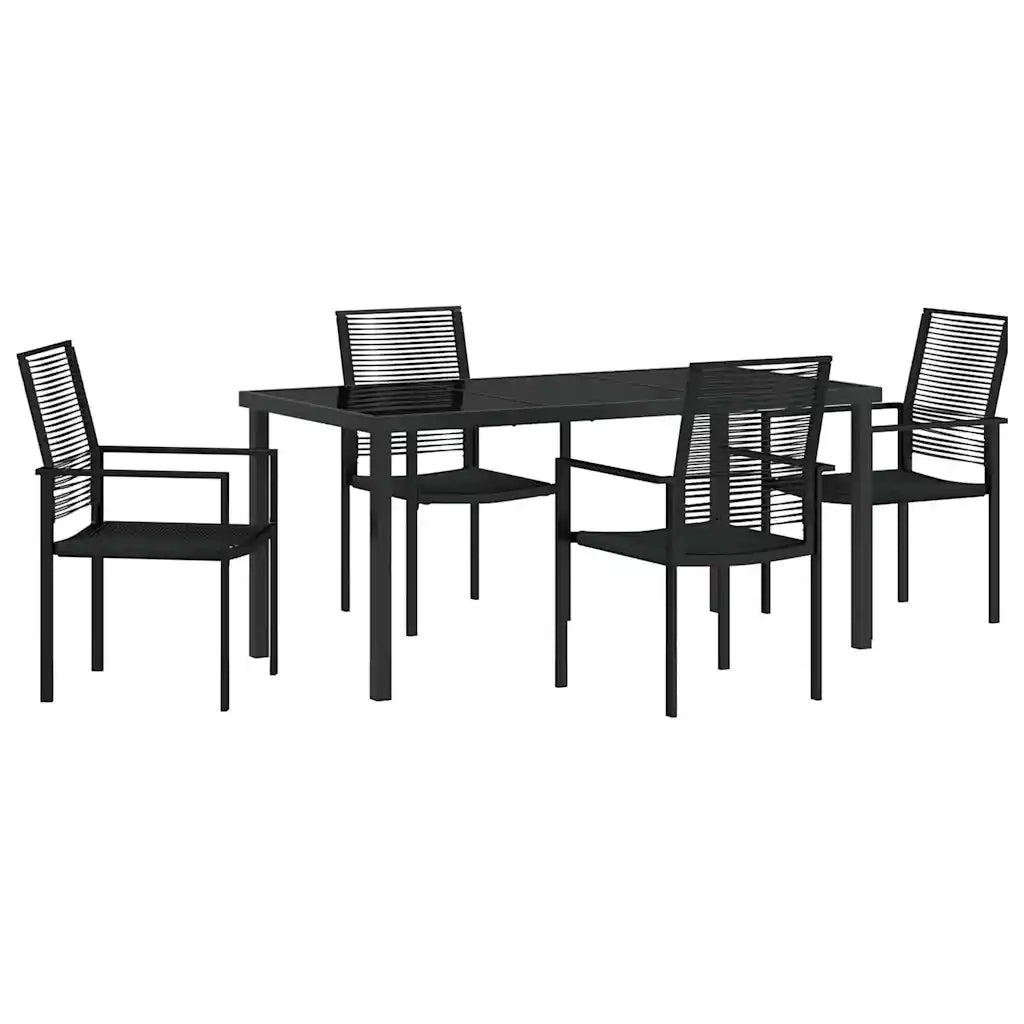 Set da Pranzo per Giardino 5 pcs Nero 3379166