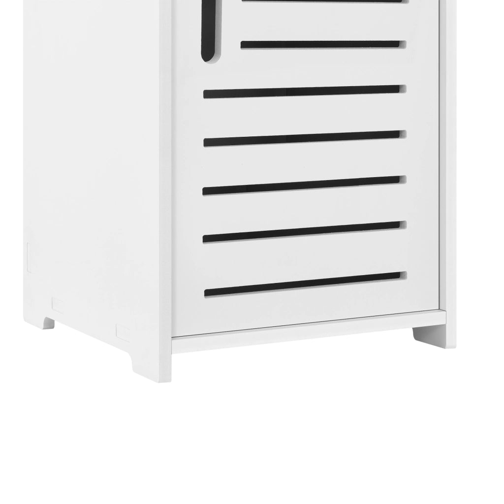 Armadietto da Bagno a Terra con 1 Anta Scomparto e Ripiano Mobiletto da Stoccaggio Ripostiglio da Bagno con Sportello di