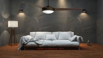 Vam Ventilatore da soffitto Grafite - ciliegio 102 cm con luce 2xE27 & Telecomando con Sensore Temperatura