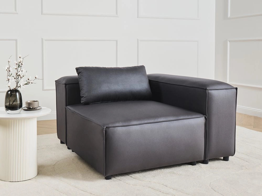Divano angolare a 1 posto Modulo in ecopelle Nero Brande stile moderno
