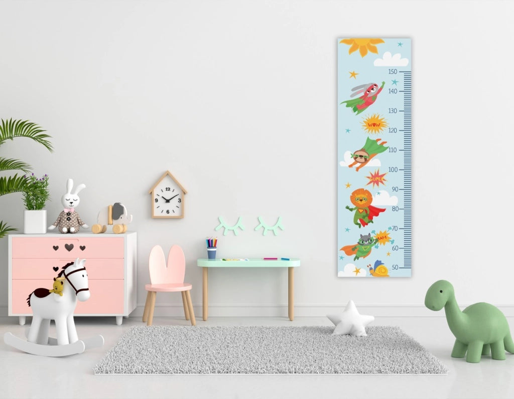 Metro Parete Misura Crescita Bambini in PVC 36x120 Cm Righello Grafico Altezza Muro Bimbi DIS_C