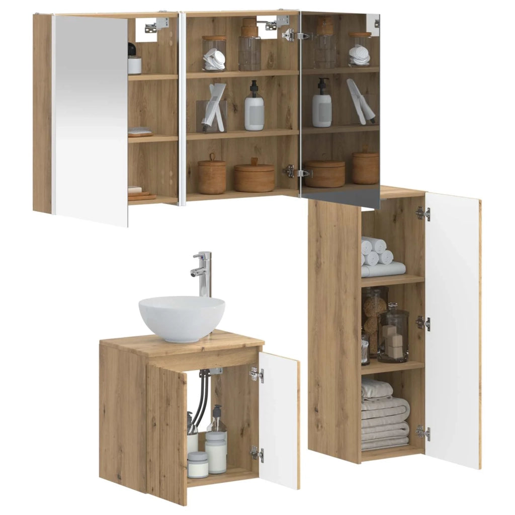 Set di mobili per il bagno 4 pcs Rovere Artigianale 3407430