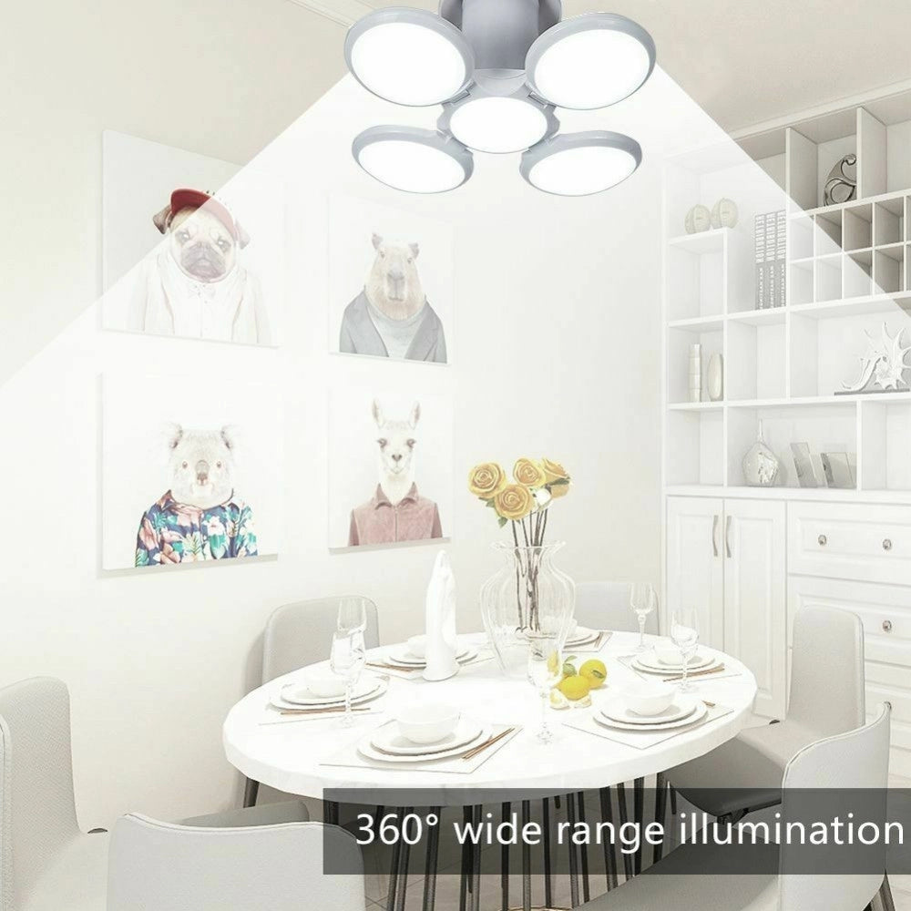 Trade Shop - Lampada Lampadario Deformabile Led 40w 6800k 5 Vie Bianca Attacco E27 Ufo Palla -