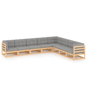 Set Divani da Giardino 8 pz con Cuscini Legno Massello di Pino cod mxl 52447