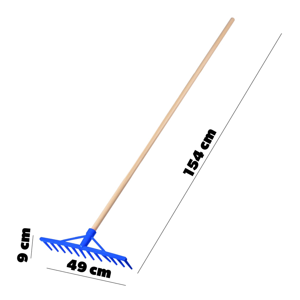 Rastrello KADAX per foglie, erba, fieno, giardino, manico in legno, 154 cm, rastrello, 12 denti