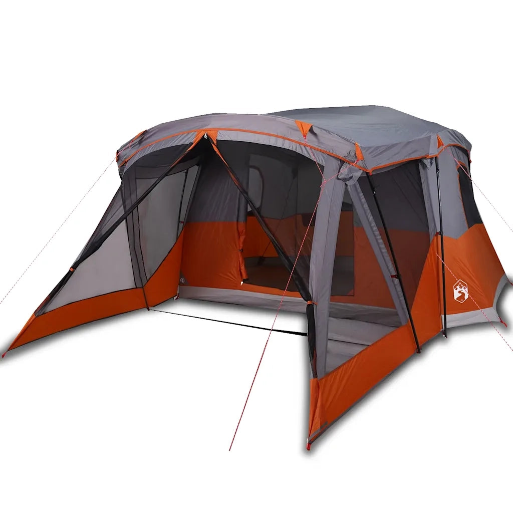 Tenda da Campeggio con Portico 4 Persone-Tenda per Escursionismo Arancione Impermeabile 749559