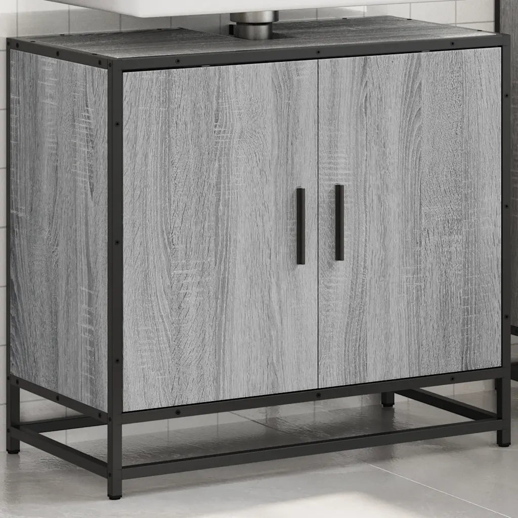 Mobile Lavabo Bagno Grigio Sonoma 65x33x60 cm Legno Multistrato 849267