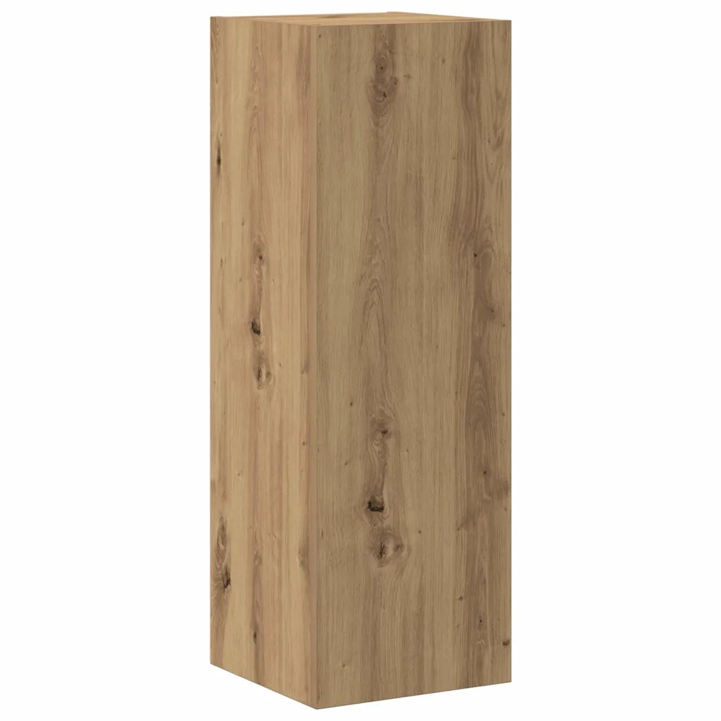 Mobili TV a Parete 4 pz Rovere Artigianale in Legno Multistrato