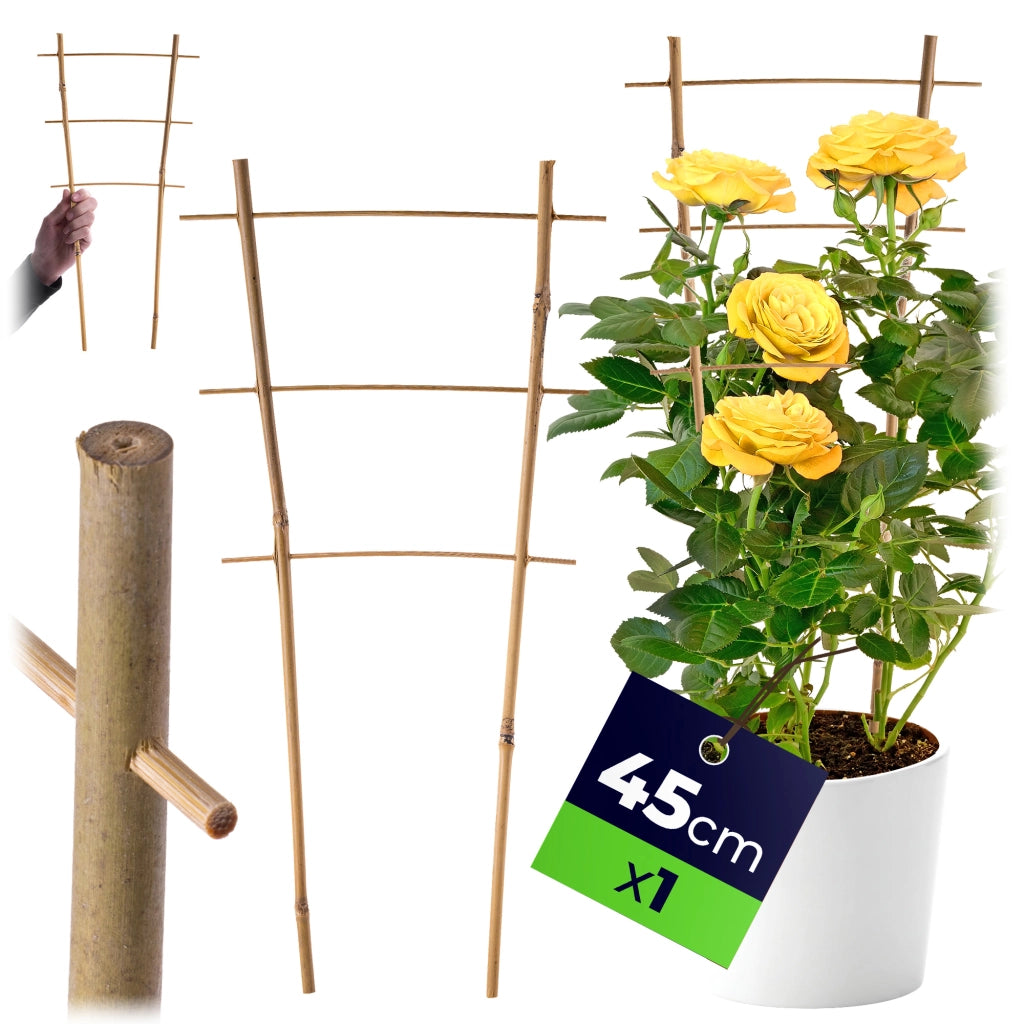 Scala di supporto per piante in bambù KADAX, 45 cm, per fiori, con doppio supporto