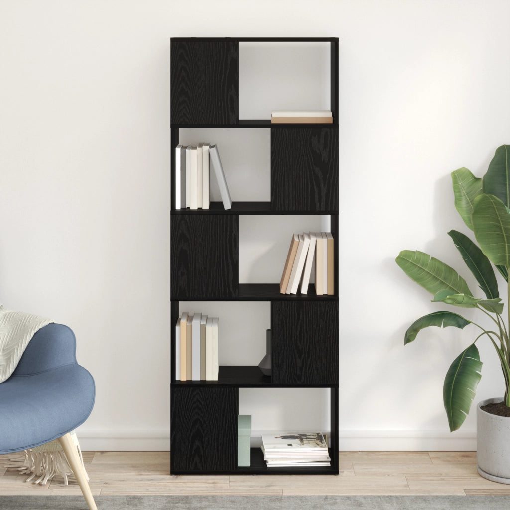 Libreria Quercia Nera Legno Ingegnerizzato 60 x 24 x 155 cm