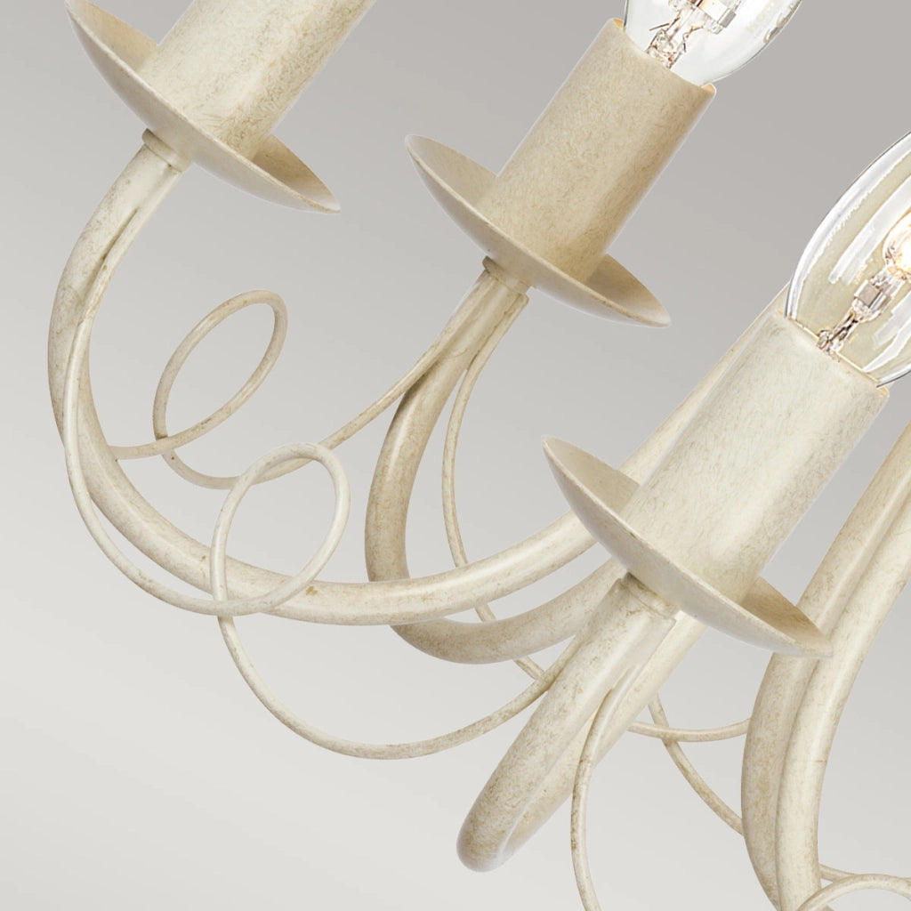 Lampadario Minster avorio oro patina 5 luci E14 Elstead