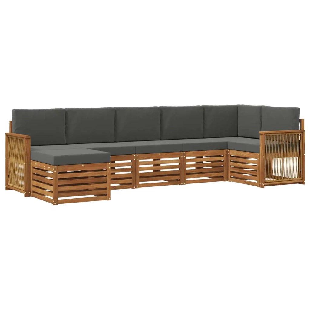 Set di divani da esterno 6 pz Naturale e Antracite 3384628