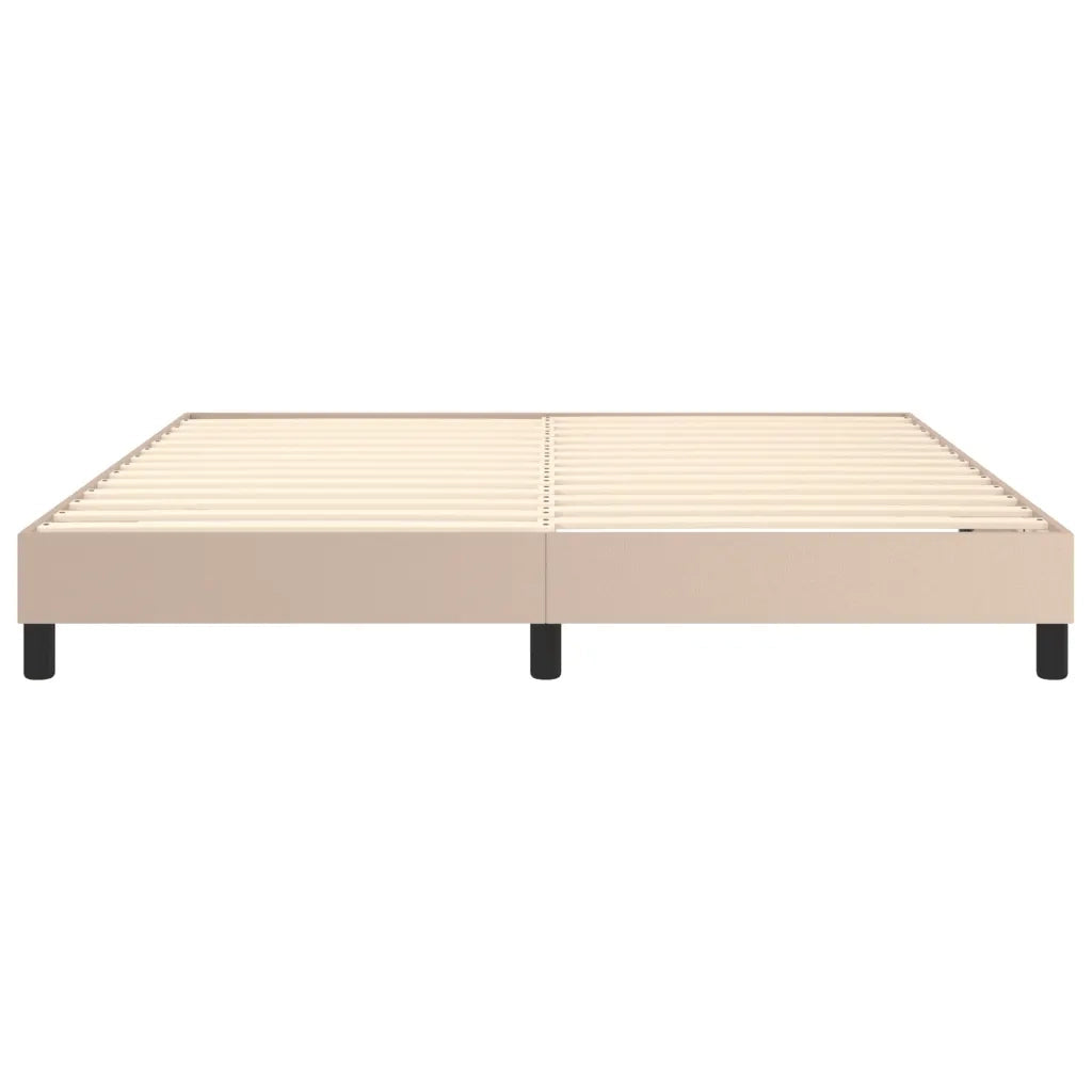 Struttura Letto a Rete a Molle-Giroletto Cappuccino 180x200 cm in Similpelle