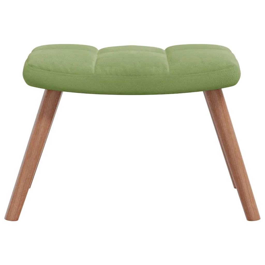 Divano Sedia-Poltrona Relax con Poggiapiedi Verde Chiaro in Velluto 365099