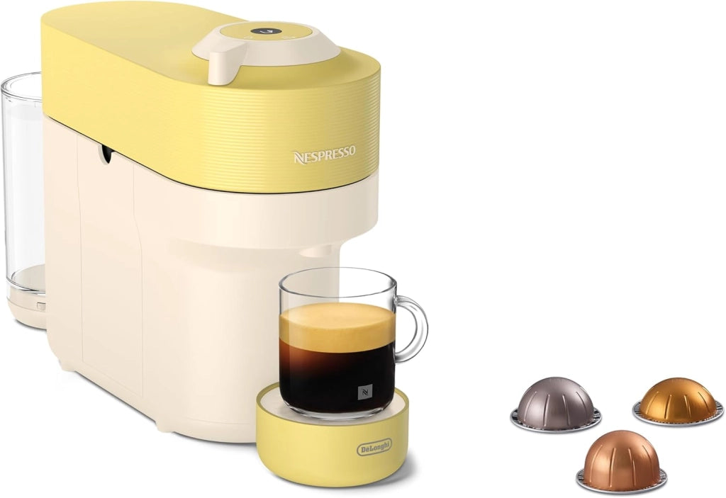 Nespresso De'Longhi Macchina Da Caffè A Capsule Vertuo Pop ENV90.P, Funzione Cold Brew, 4 Dimensioni Di Tazza, Connettività Bluetooth E WLAN, Pacchetto Di Benvenuto, Rosa