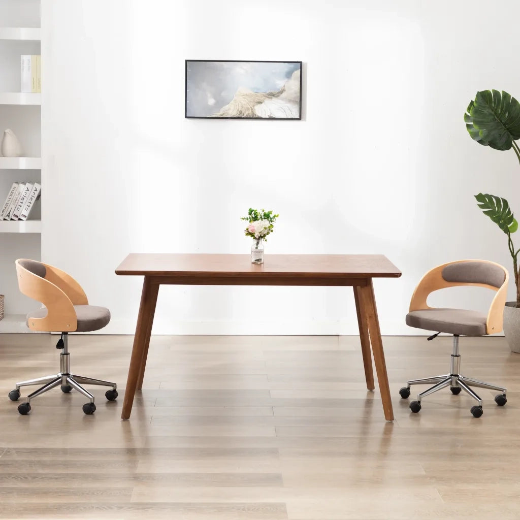 Sedia da Pranzo Girevole Grigio Talpa Legno Ricurvo e Tessuto cod mxl 31487
