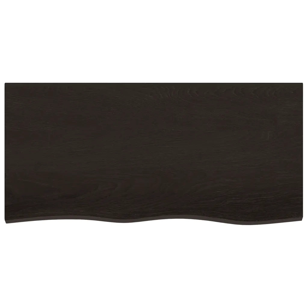 Ripiano Muro Marrone Scuro 100x50x2 cm Massello Rovere Trattato 363806