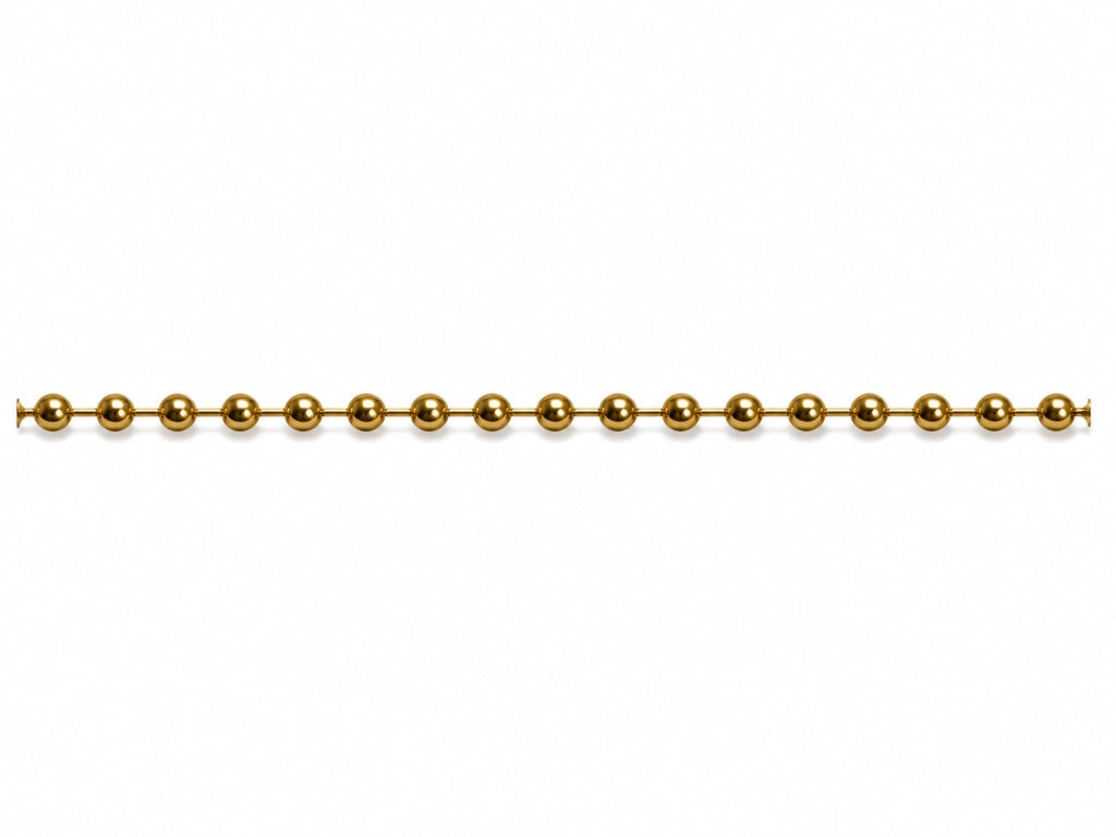 CATENA A PERLINE- ø mm.3,2x2mt. - perline ottonate in blister - 5 blister
