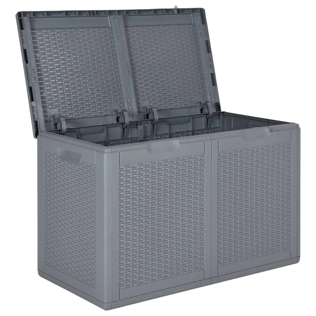 Baule da giardino rattan PP 180 litri grigio 02_0013090
