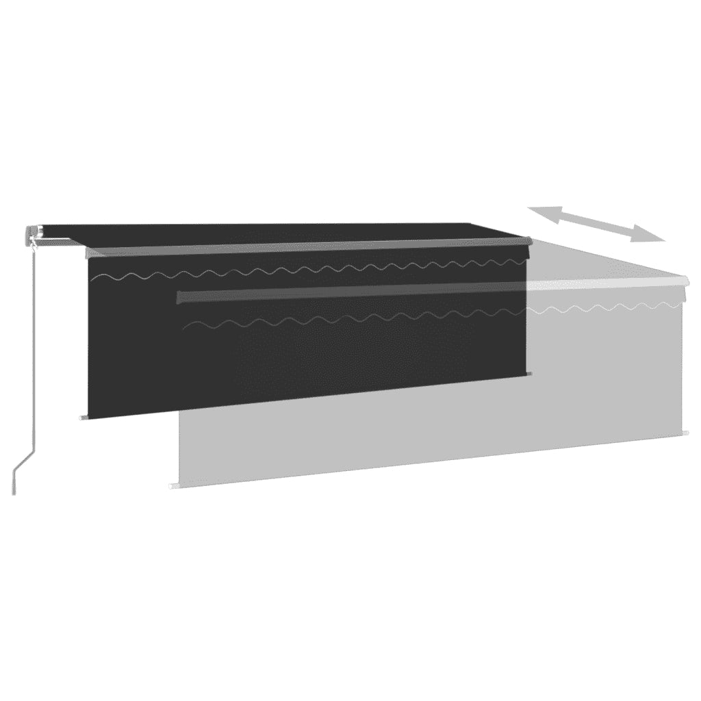 Tenda da Sole Retrattile Manuale con LED 4x3 m Antracite 3069424
