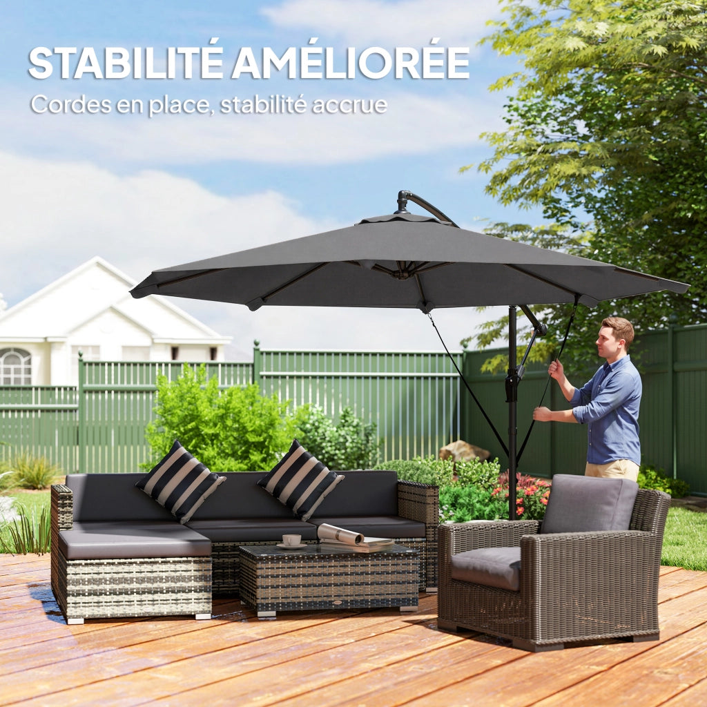 Ombrellone da Giardino ¨C Zephmum ¨C Grigio Scuro