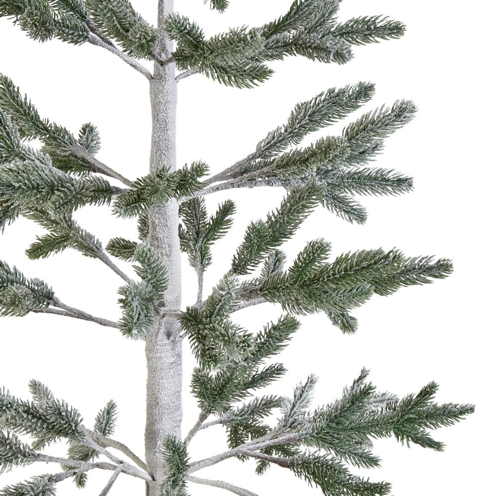 Albero di Natale Artificiale Bianco PE 180 cm Pre-Illuminato Luci LED Outdoor & Indoor Innevato Stile Scandinavo