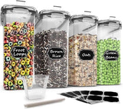 Contenitori a prova d'aria per cereali zucchero farina snack articoli da forno - set da 4 (4 litri)