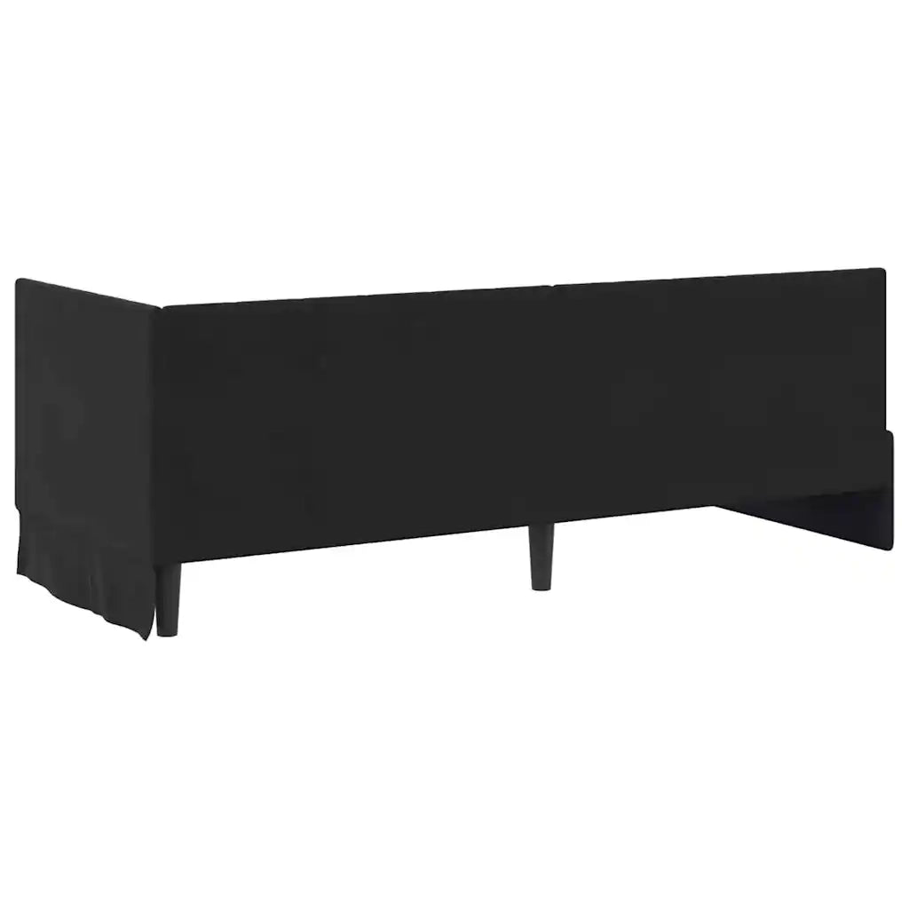 Struttura Letto Angolare con Materasso 2 pz-Giroletto con materasso Nero Velluto 366419