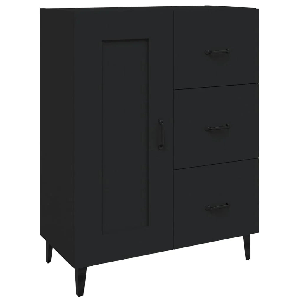 Buffet credenza cassettiera mobiletto mobile contenitore organizer per cucina soggiorno salotto 69,5 x 34 x 90 cm legno ingegnerizzato nero 02_0036042