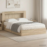 Telaio del letto con storage Rovere Sonoma 150 x 200 cm