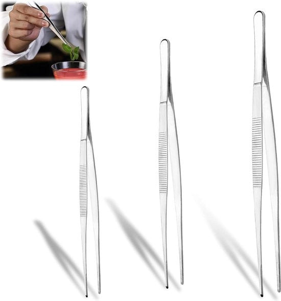 Set di spiedini in acciaio inossidabile da cucina - 3 pezzi - 20 cm 25 cm 30 cm - spiedini per barbecue professionale - resistenti e facile da pulire.