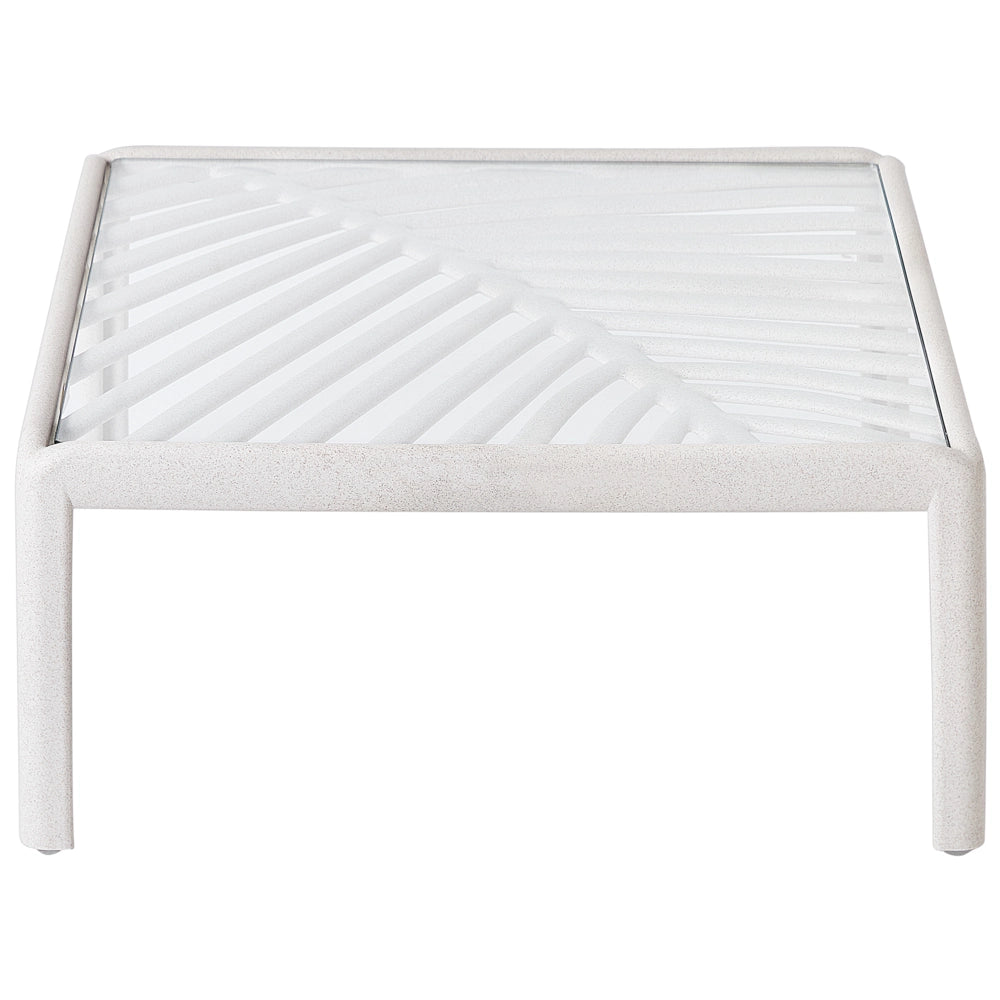Tavolino da giardino Beige chiaro Struttura sintetica 69 x 69 cm Stile moderno per esterni