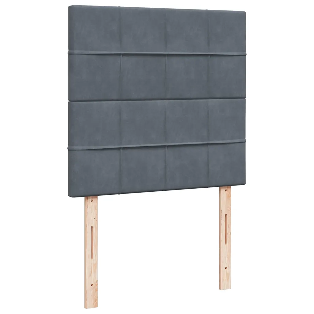 Giroletto a Molle con Materasso Grigio Scuro 90x200 cm Velluto