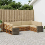 Set divano sezionale 9 pcs Naturale e Beige Poliestere 3384849