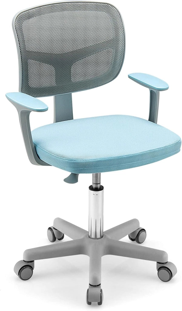Sedia per Scrivania per Bambini, Sedia per Computer per Bambini con Altezza Regolabile, Ruote con Freni, Sedile Girevole a Rete, Sedia Ergonomica per Bambini 3-10 Anni (Blu)