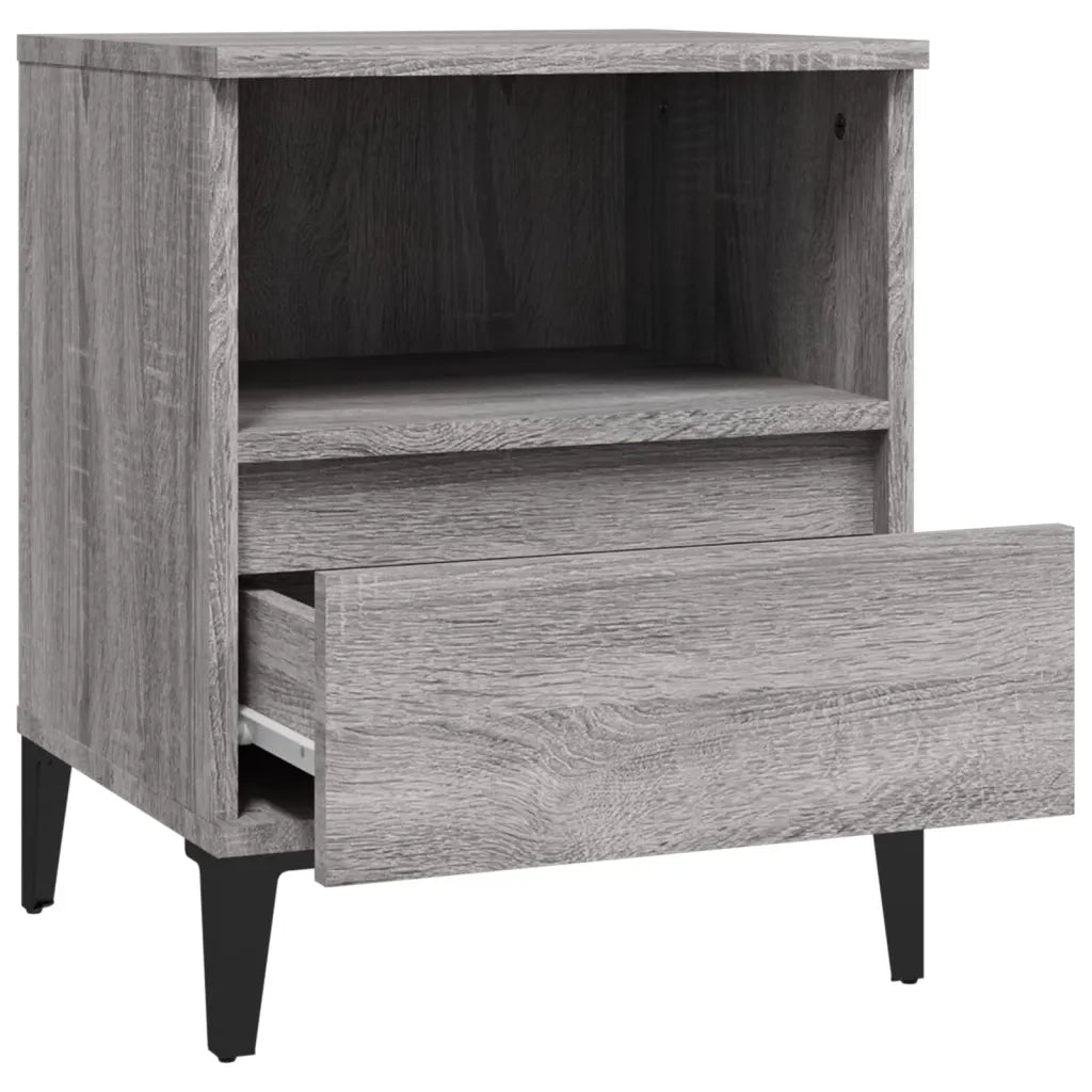 Set di 2 Comodini | Armadio da Notte | Mobiletto da notte Grigio Sonoma 40x35x50 cm