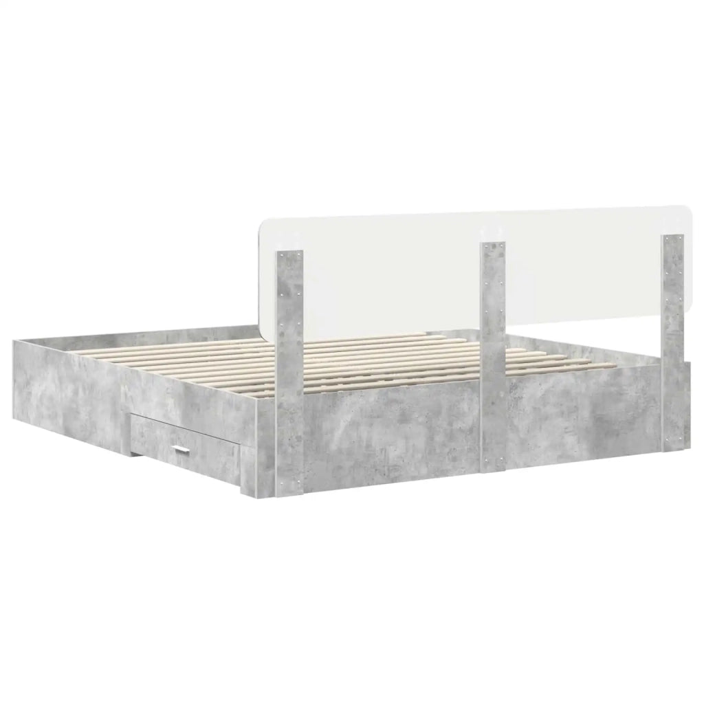 Struttura del letto con testiera Grigio cemento 200 x 200 cm 3412335