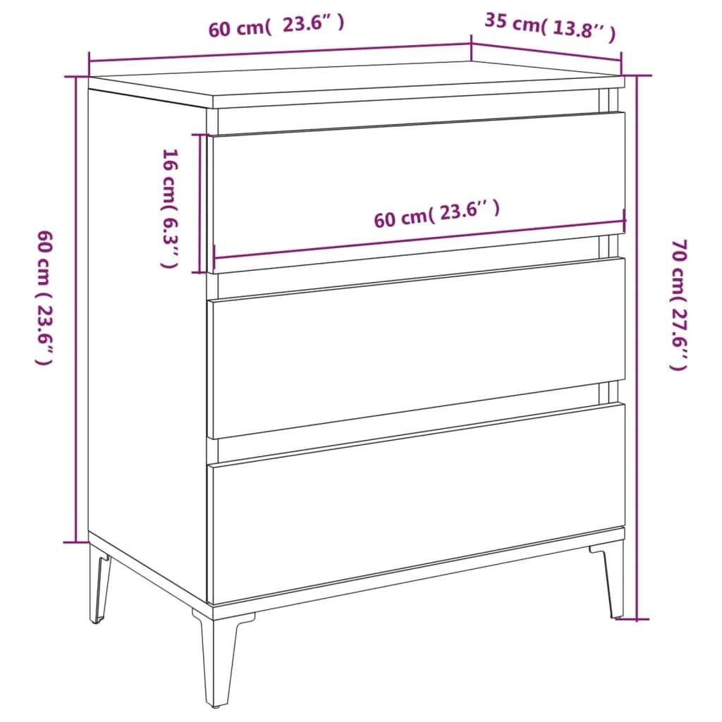 Buffet credenza cassettiera armadio mobile contenitore organizer per cucina soggiorno salotto 60 x 35 x 70 cm legno ingegnerizzato marrone 02_0030994