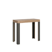 Consolle allungabile 90x40/196 cm Linea Small telaio Antracite - Quercia Natura