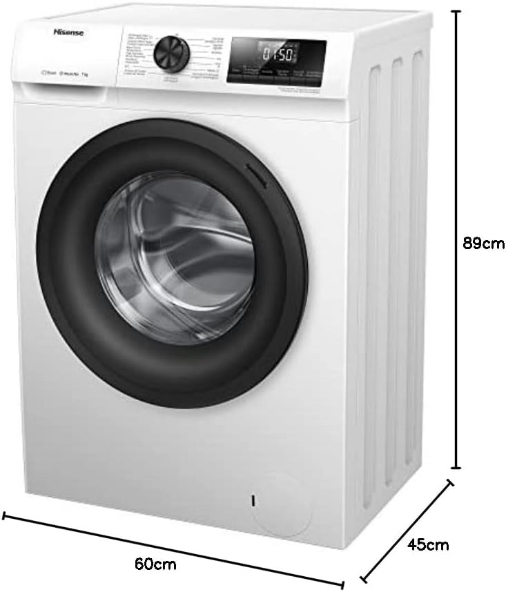 Hisense wfqp7012evm lavatrice slim 7kg. 1200 giri, motore inverter, profondità 45cm