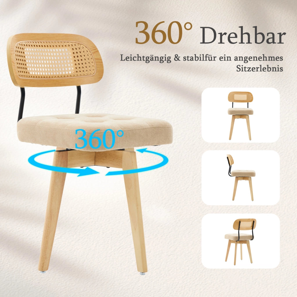 SEDIA Girevole 360° 43x50x77 cm in Chenille Khaki