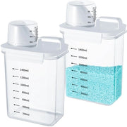 Due contenitori 1800 ml dispensatore di detersivo con misurino, contenitore di conservazione detersivo, dispensatore di detersivo con misurino, contenitore per polvere detersiva, dispensatore di polvere detersiva