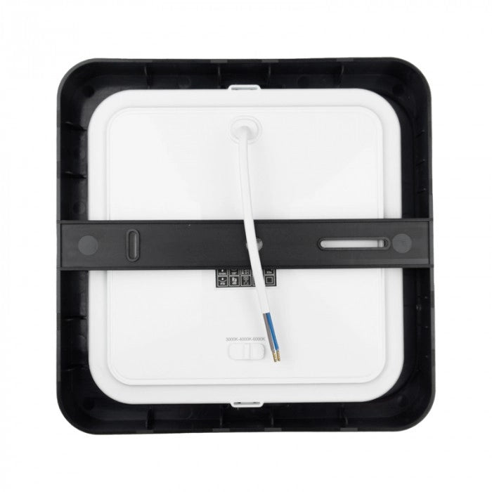 Plafoniera LED quadrata 24W CCT nera Ecolight