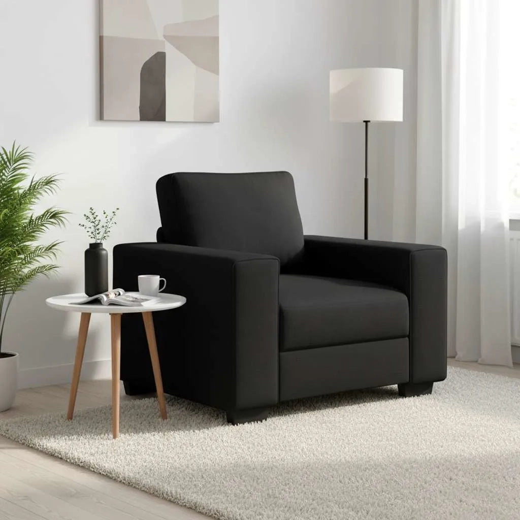 Divano Sedia-Poltrona Nera 100x77x82 cm in Tessuto