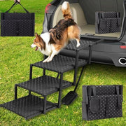 Scalino inclinabile a 4 gradini per cani piccoli, medi e grandi - Scalino antiscivolo per camion e SUV - Sostiene fino a 100 kg - Regolabile da 44-72 cm