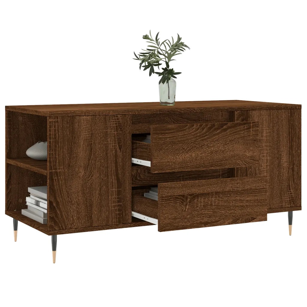 Tavolino Salotto Rovere Marrone 102x44,5x50cm Legno Multistrato 830995